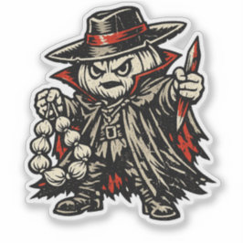 Knoblauch-Vampirjäger — Halloween-Krieger Retro  Aufkleber