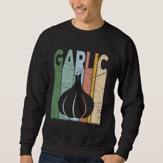 Knoblauch Vintag Knoblauch Bauer Retro Gemüse Farm Sweatshirt (Vorderseite)