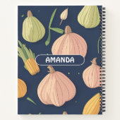 Knoblauch Wasserfarbe Personalisiertes Muster Notizblock (Rückseite)