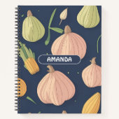 Knoblauch Wasserfarbe Personalisiertes Muster Notizblock (Vorderseite)