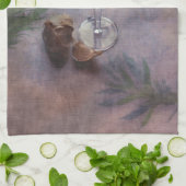 Knoblauch, Wein und Kräuter Mojo Geschirrtuch (Gefaltet)