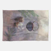 Knoblauch, Wein und Kräuter Mojo Geschirrtuch (Horizontal)