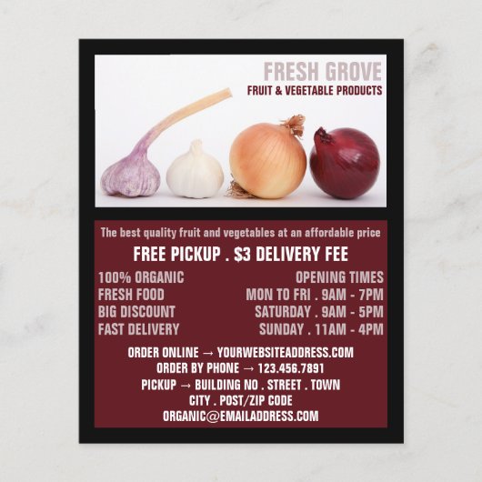 Knoblauch, Werbung für Lebensmittelhändler Flyer (Vorne)