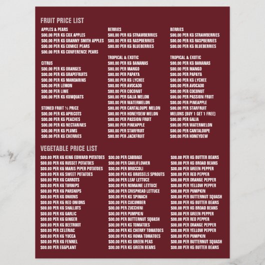 Knoblauch, Werbung für Lebensmittelhändler Flyer (Hinten)