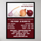 Knoblauch, Werbung für Lebensmittelhändler Poster (Vorne)