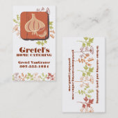 Knoblauchausschnitbrett-Kraut-Koch, der Catering Visitenkarte (Vorne/Hinten)