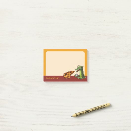 Knoblauchdragon Post-it Klebezettel (Auf Schreibtisch)