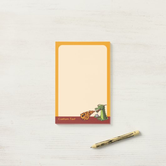 Knoblauchdragon Post-it Klebezettel (Auf Schreibtisch)