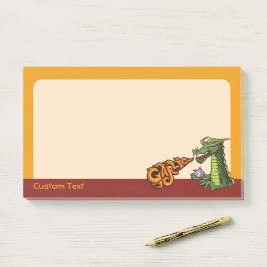 Knoblauchdragon Post-it Klebezettel (Auf Schreibtisch)