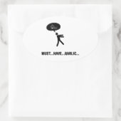 Knoblauchliebhaber Ovaler Aufkleber (Tasche)