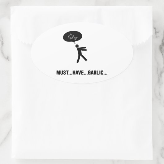 Knoblauchliebhaber Ovaler Aufkleber (Tasche)