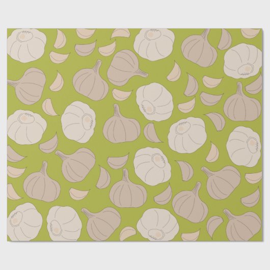 Knoblauchmuster - Knoblauchzehe und Bulle Geschenkpapier (Flach)