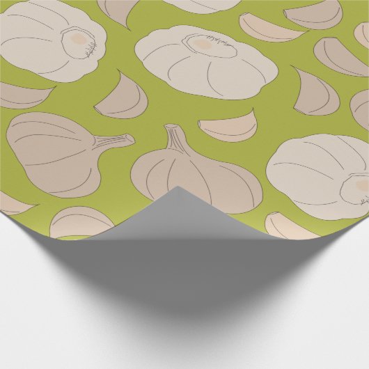 Knoblauchmuster - Knoblauchzehe und Bulle Geschenkpapier (Ecke)