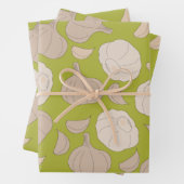 Knoblauchmuster - Knoblauchzehe und Bulle Geschenkpapier Set (Beispiel)