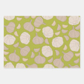 Knoblauchmuster - Knoblauchzehe und Bulle Geschenkpapier Set (Vorderseite)