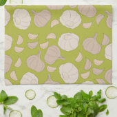 Knoblauchmuster - Knoblauchzehe und Bulle Geschirrtuch (Gefaltet)