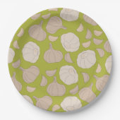 Knoblauchmuster - Knoblauchzehe und Bulle Pappteller (Vorderseite)