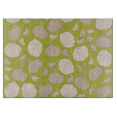 Knoblauchmuster - Knoblauchzehe und Bulle Schneidebrett (Vorderseite)