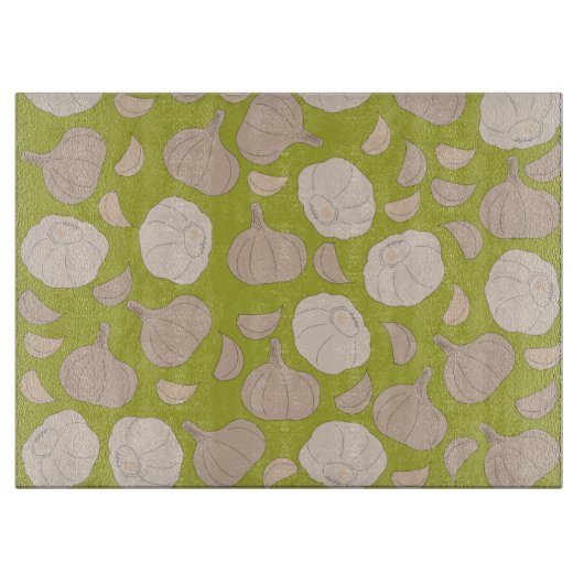 Knoblauchmuster - Knoblauchzehe und Bulle Schneidebrett (Vorderseite)