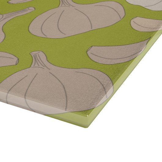 Knoblauchmuster - Knoblauchzehe und Bulle Schneidebrett (Ecke)