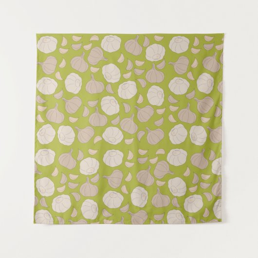 Knoblauchmuster - Knoblauchzehe und Bulle Wandteppich (Vorderseite)