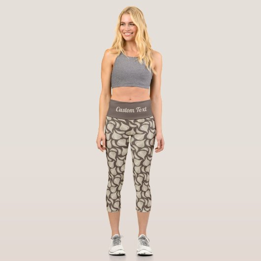 Knoblauchschnitt-Muster Capri Leggings (Vorderseite)