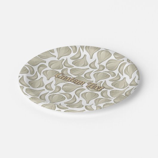 Knoblauchschnitt-Muster Pappteller (Schrägansicht)