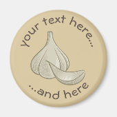 Knoblauchschnitt-Symbol Magnet (Vorne)