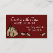 Knoblauchzehe Koch Kochkurs Catering kulinarisch Visitenkarte (Vorderseite)