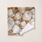 Knoblauchzwiebeln Kunstschwarze Kontur Kunst Badhandtuch Set (Waschlappen)