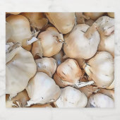 Knoblauchzwiebeln Kunstschwarze Kontur Kunst Bierflaschenetikett (Einzelnes Label)