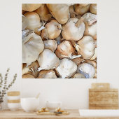 Knoblauchzwiebeln Kunstschwarze Kontur Kunst Poster (Küche)