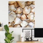 Knoblauchzwiebeln Kunstschwarze Kontur Kunst Poster (Heimbüro)