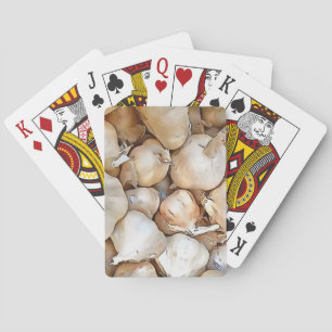 Knoblauchzwiebeln Kunstschwarze Kontur Kunst Spielkarten
