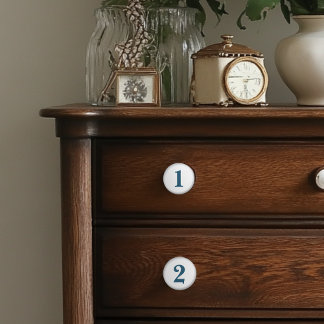 Knobs aus blau-weißer Keramik Keramikknauf