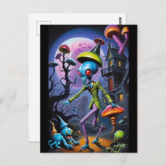 Knöchel-Biter in Shroom Town Fantasy Postkarte (Vorne/Hinten)