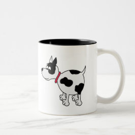 Knöchelbiter-Cartoon-Hundekaffee-Tasse Zweifarbige Tasse