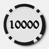 Knochen 10000 gestreifter Poker-Chip Pokerchips (Rückseite)