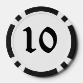 Knochen 10 gestreifter Poker-Chip Pokerchips (Rückseite)