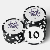 Knochen 10 gestreifter Poker-Chip Pokerchips (Stapel)
