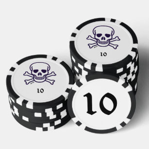 Knochen 10 gestreifter Poker-Chip Pokerchips