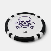 Knochen 10 gestreifter Poker-Chip Pokerchips (Einzeln)