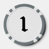 Knochen 1 grauer gestreifter Poker-Chip Pokerchips (Rückseite)