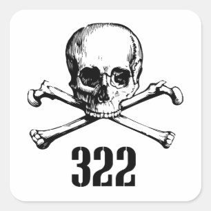 Knochen 322 quadratischer aufkleber