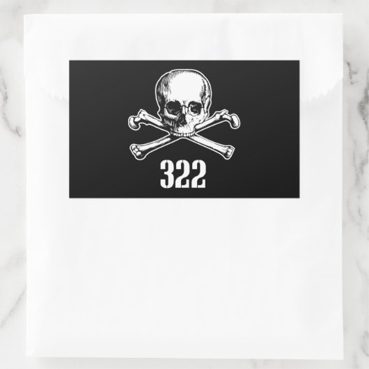 Knochen 322 rechteckiger aufkleber (Tasche)