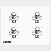 Knochen 322 rechteckiger aufkleber (Blatt)