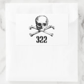 Knochen 322 rechteckiger aufkleber (Tasche)