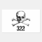 Knochen 322 rechteckiger aufkleber (Vorderseite)