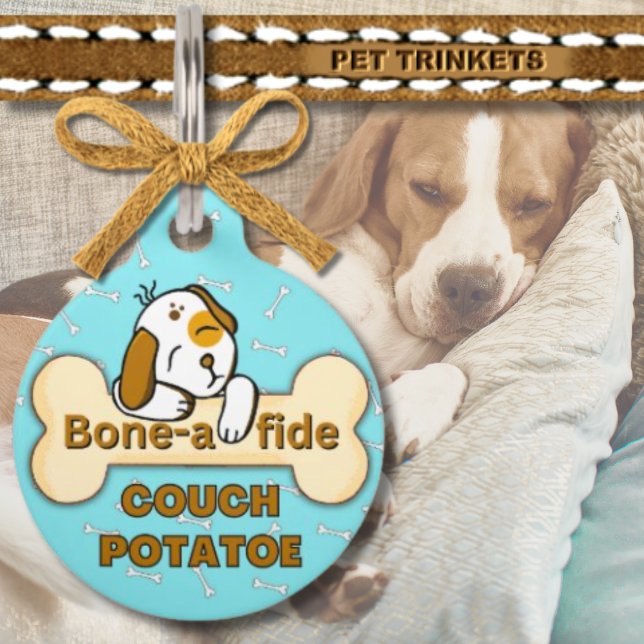 Knochen-a-fide-Couch-Potatoe-Hund Haustiermarke (Von Creator hochgeladen)