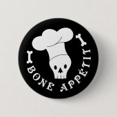 Knochen Appetit Skelett-Koch Button (Vorderseite)